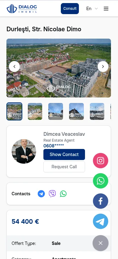 Mobile property page
